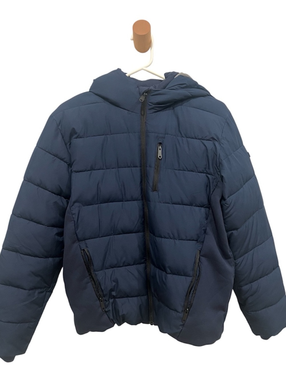 abercrombie kids Navy Blue Hooded Puffer Jacket- size 13/14 kids